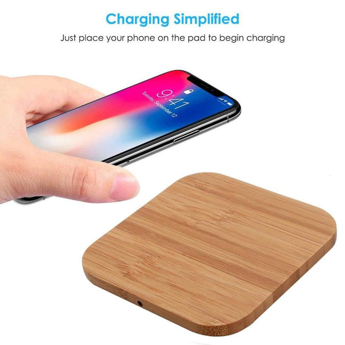 Vibe Geeks Wireless Wooden Charging Pad For Qi Enabled