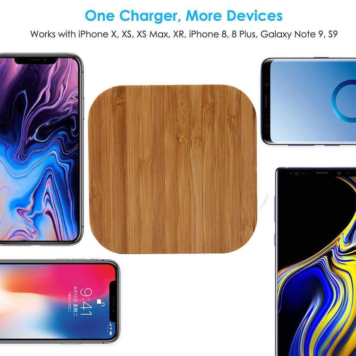 Vibe Geeks Wireless Wooden Charging Pad For Qi Enabled