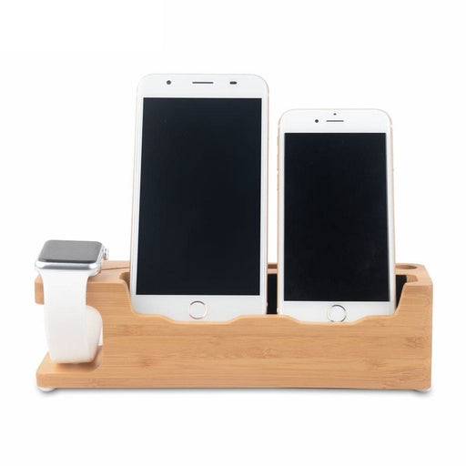 Wooden Charging Dock Station Mobile Phone Holder Stand For
