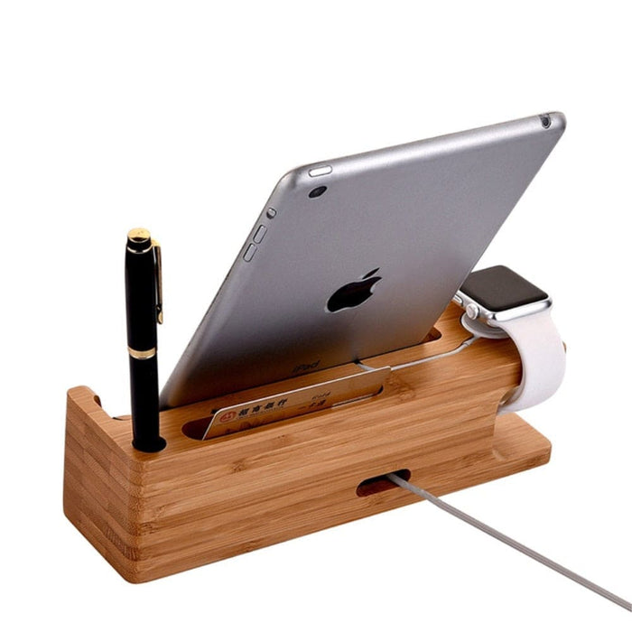 Wooden Charging Dock Station Mobile Phone Holder Stand