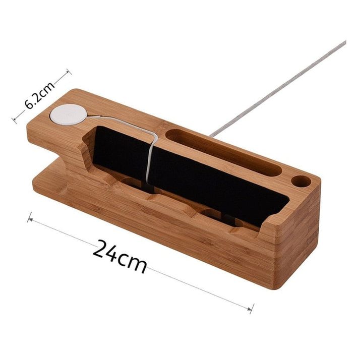 Wooden Charging Dock Station Mobile Phone Holder Stand