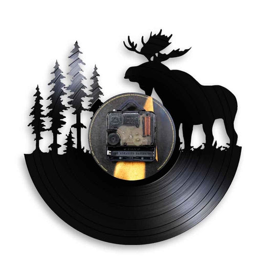 Woodland Deer Retro Vinyl Record Led Wall Clock Antler