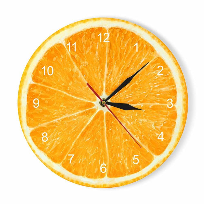 Yellow Lemon Fruit Wall Clock Lime Modern Kitchen Watch Home
